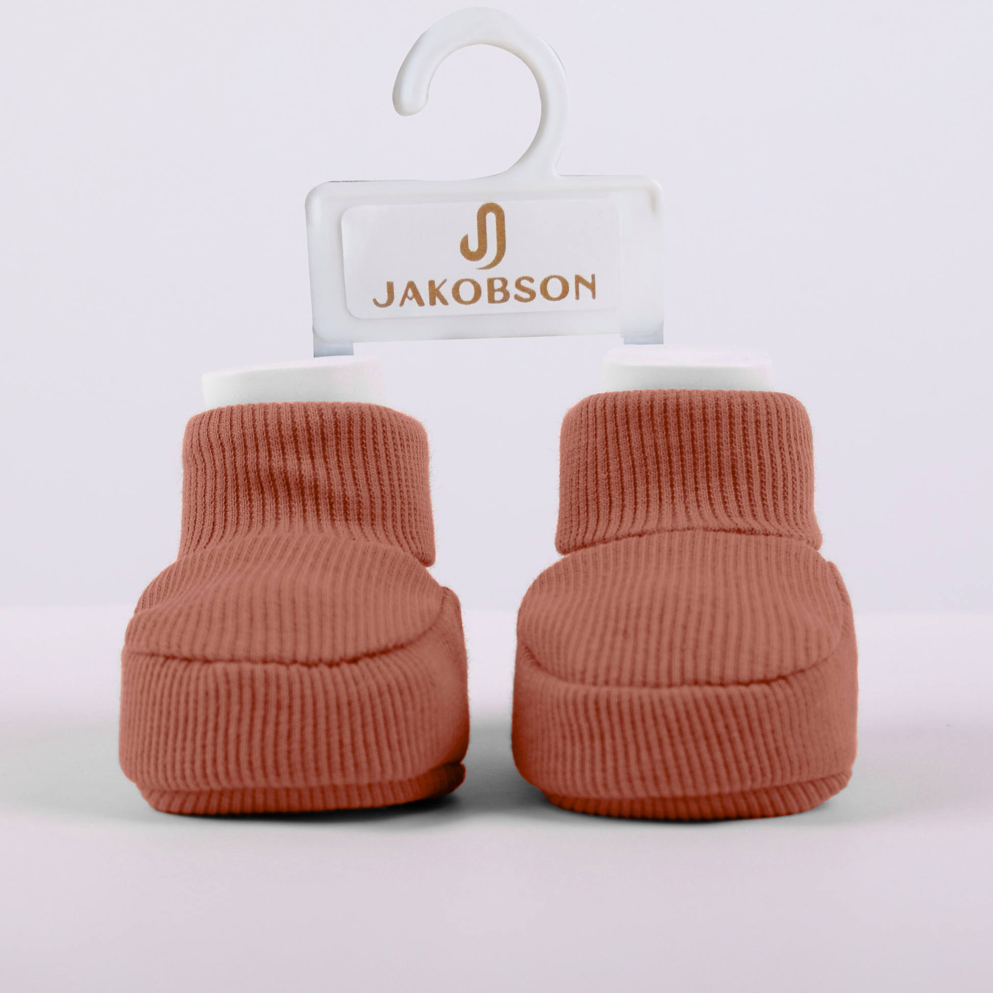 Organic cotton baby booties in bronze designed for newborn comfort