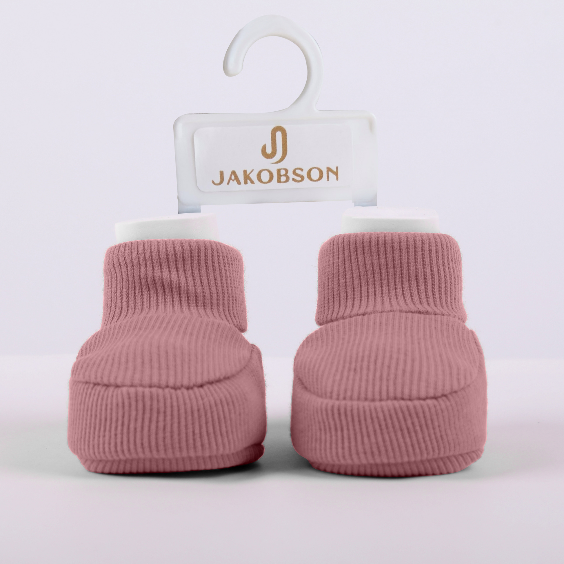 Organic cotton baby booties in rose designed for newborn comfort