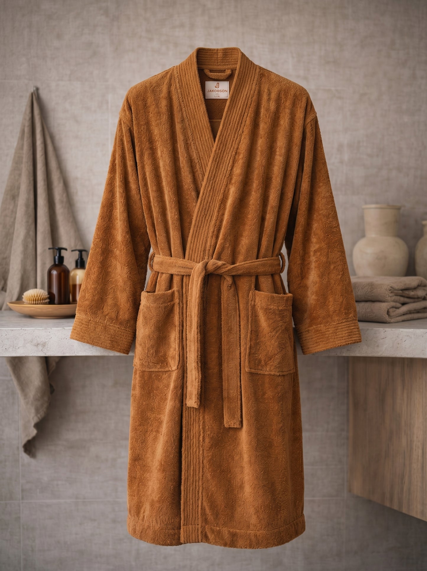 Jakobson Organic Cotton Terry Bathrobe – Soft, Absorbent Luxury Robe